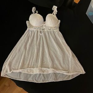 White lace lingerie dress